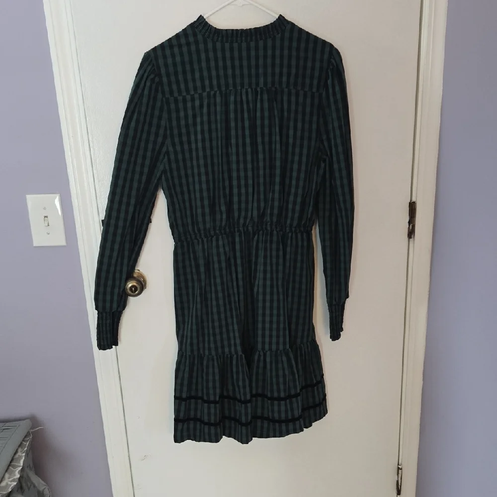 Draper James Green Plaid Long Sleeve Dress - Picture 4 of 4